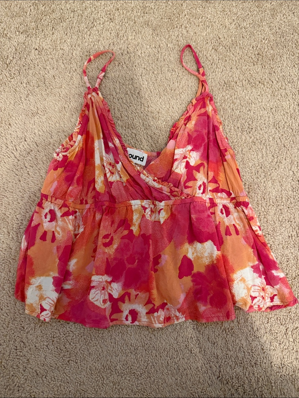 Abound Floral Wrap Camisole in Pink & Orange